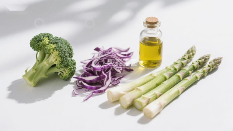 高清大图下载【趣麦麦图】新鲜蔬菜与橄榄油摆拍