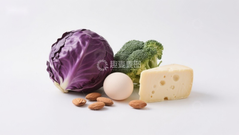 高清大图下载【趣麦麦图】蔬菜奶酪鸡蛋坚果组合