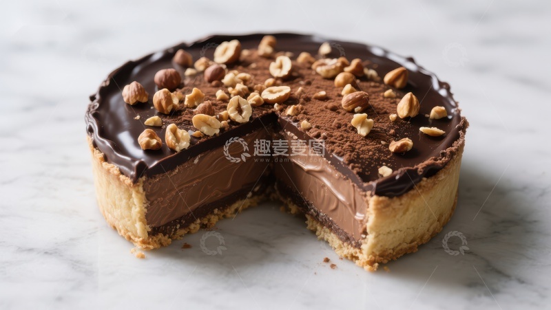 高清大图下载【趣麦麦图】巧克力榛子蛋糕切片展示
