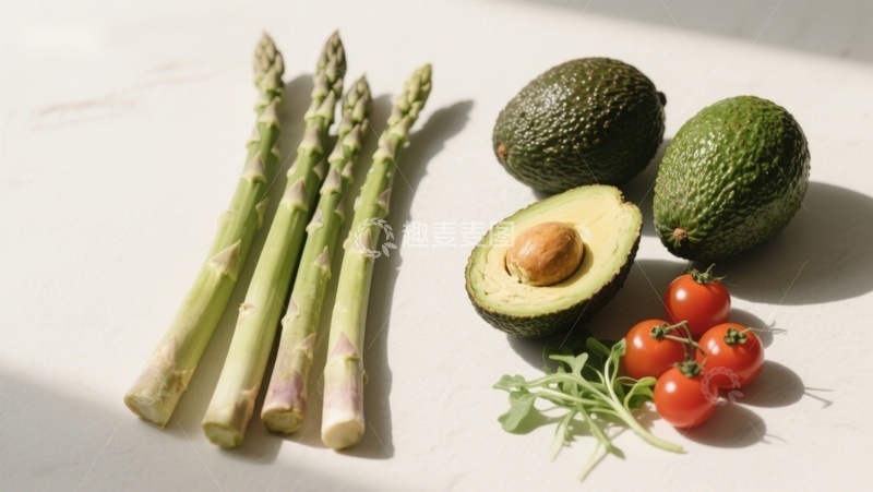 高清大图下载【趣麦麦图】新鲜蔬菜与牛油果静物