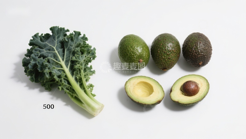 高清大图下载【趣麦麦图】羽衣甘蓝与牛油果静物展示