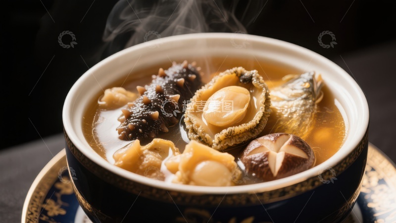 高清大图下载【趣麦麦图】热气腾腾的中式炖汤