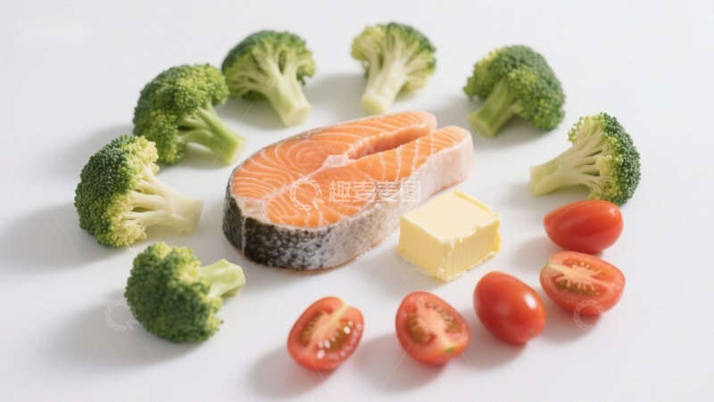 高清大图下载【趣麦麦图】三文鱼与蔬菜食材摆拍