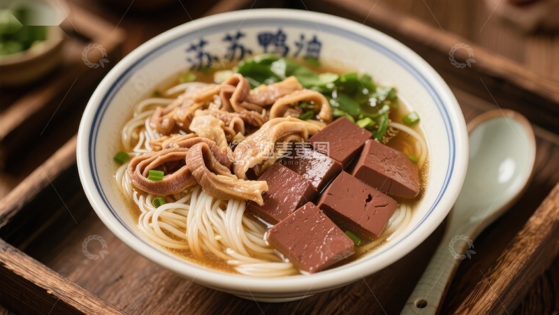 高清大图下载【趣麦麦图】苏式鸭血粉丝汤，传统美味佳肴