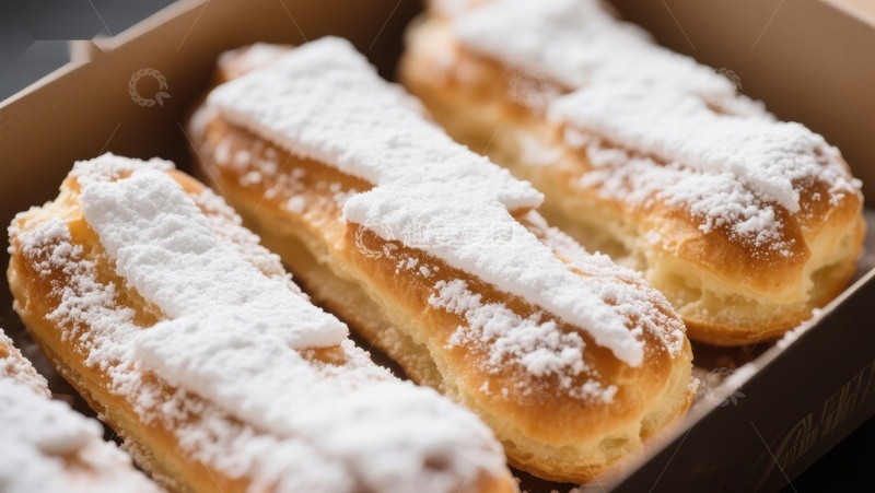 高清大图下载【趣麦麦图】撒满糖粉的奶油面包