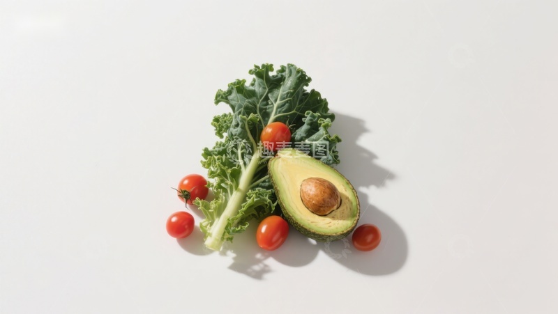 高清大图下载【趣麦麦图】牛油果羽衣甘蓝与小番茄