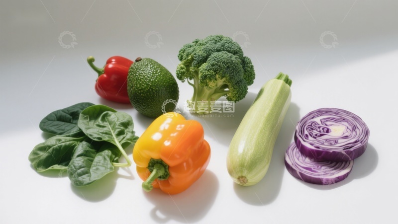 高清大图下载【趣麦麦图】新鲜蔬菜组合展示