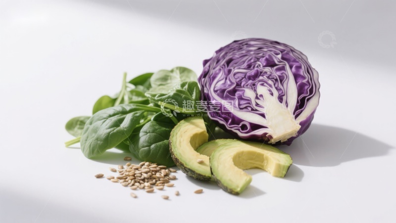 高清大图下载【趣麦麦图】新鲜蔬菜与坚果组合