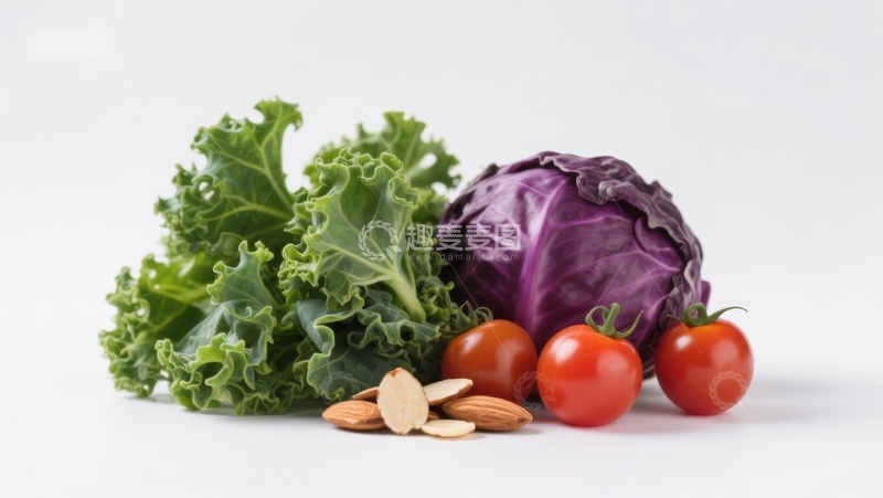 高清大图下载【趣麦麦图】新鲜蔬菜与坚果组合
