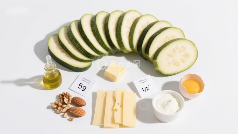 高清大图下载【趣麦麦图】食材摆拍：西葫芦与奶酪