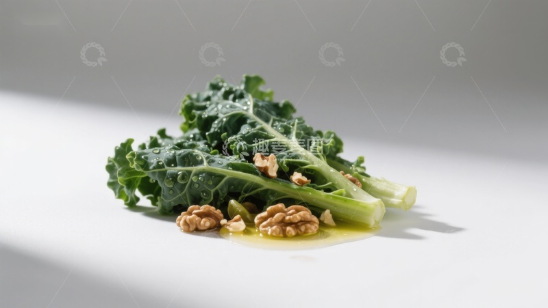 高清大图下载【趣麦麦图】羽衣甘蓝配核桃与橄榄油