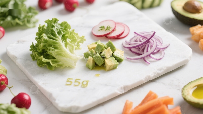 高清大图下载【趣麦麦图】切好的蔬菜与牛油果摆盘