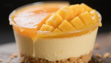芒果芝士蛋糕特写