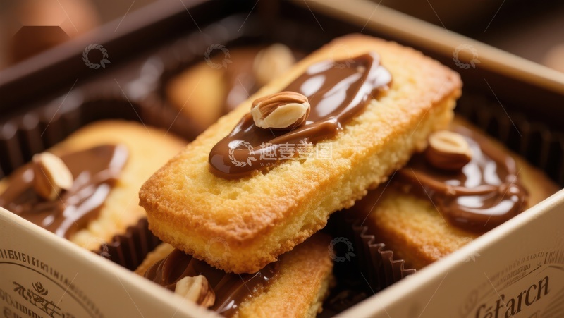 高清大图下载【趣麦麦图】巧克力榛子夹心蛋糕