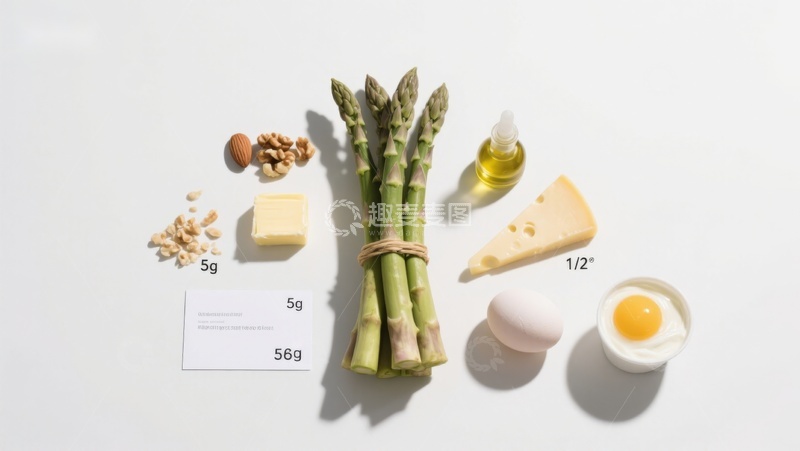 高清大图下载【趣麦麦图】食材摆拍：芦笋与辅料组合