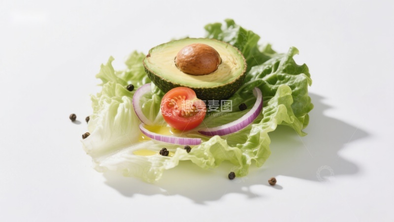 高清大图下载【趣麦麦图】新鲜蔬菜与牛油果摆盘