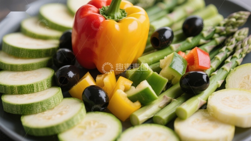 高清大图下载【趣麦麦图】新鲜蔬菜拼盘特写