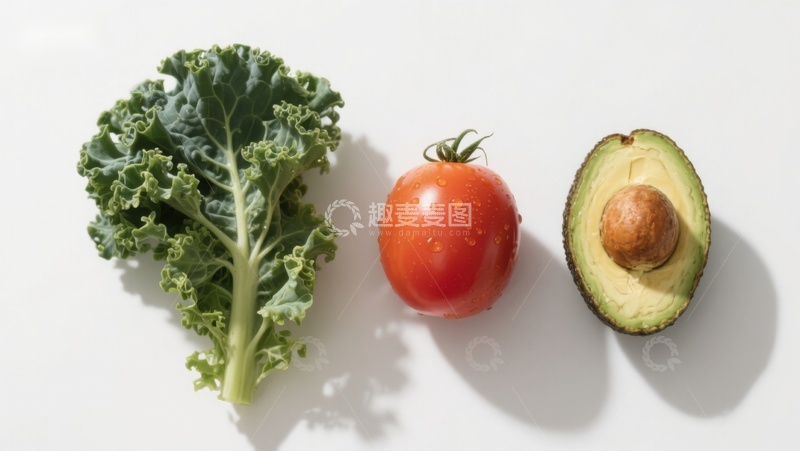 高清大图下载【趣麦麦图】羽衣甘蓝番茄牛油果静物