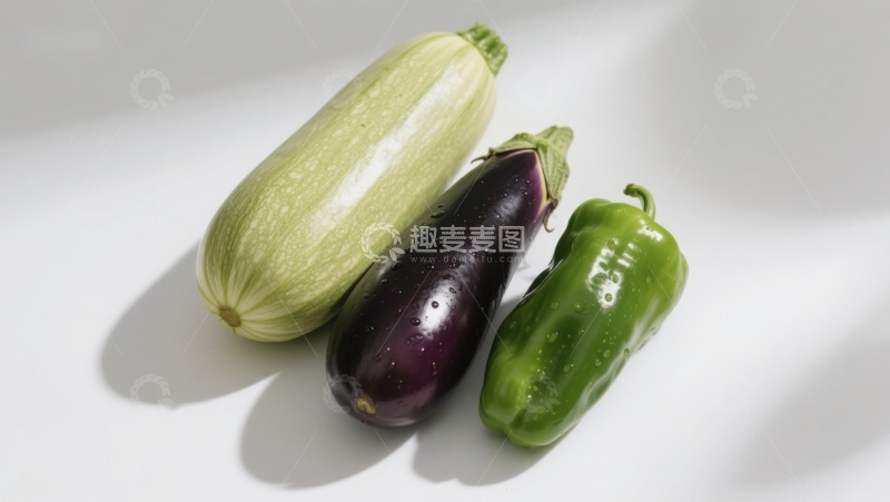 高清大图下载【趣麦麦图】三种蔬菜静物摆放