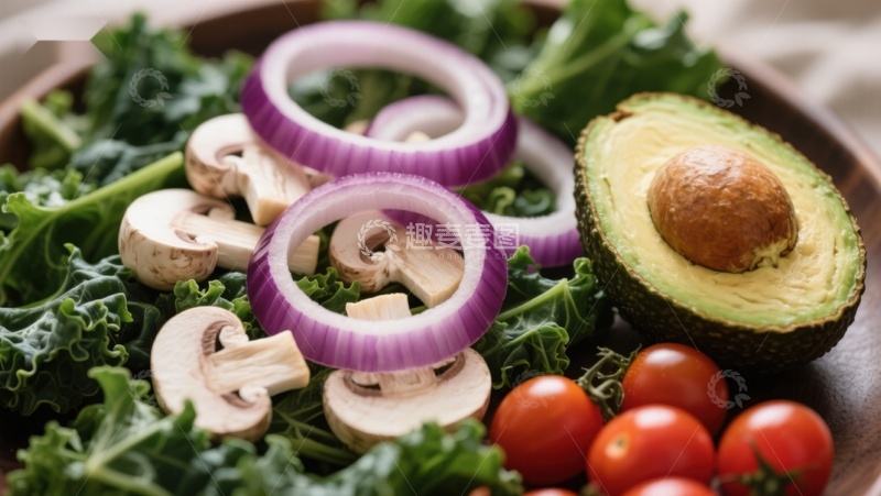 高清大图下载【趣麦麦图】新鲜蔬菜沙拉食材组合