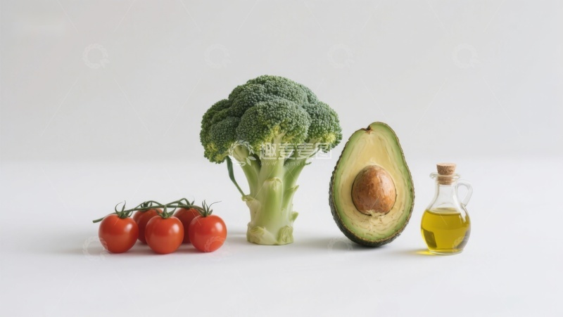 高清大图下载【趣麦麦图】新鲜蔬菜与橄榄油摆拍