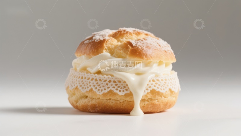 高清大图下载【趣麦麦图】奶油泡芙，撒粉装饰