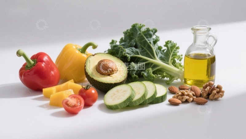 高清大图下载【趣麦麦图】新鲜蔬果与健康食材组合
