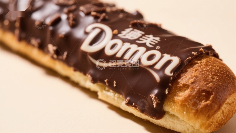 高清大图下载【趣麦麦图】巧克力酱覆盖的长条糕点