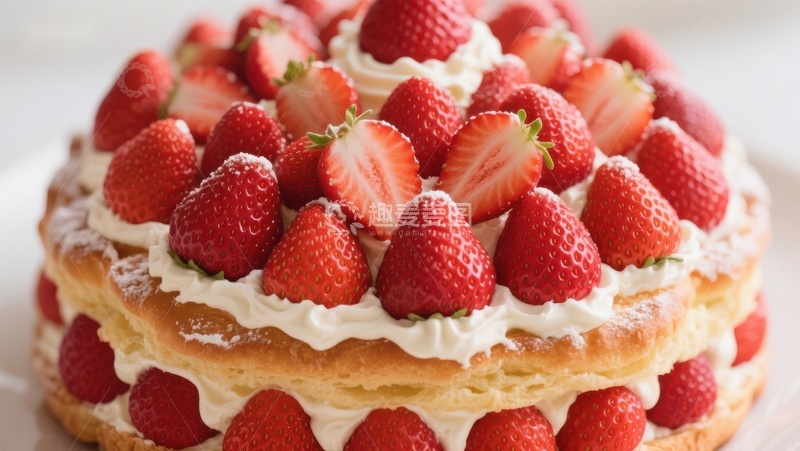 高清大图下载【趣麦麦图】草莓奶油蛋糕