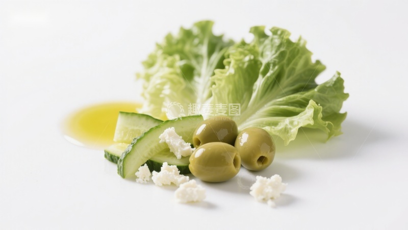 高清大图下载【趣麦麦图】新鲜蔬菜与橄榄的静物组合