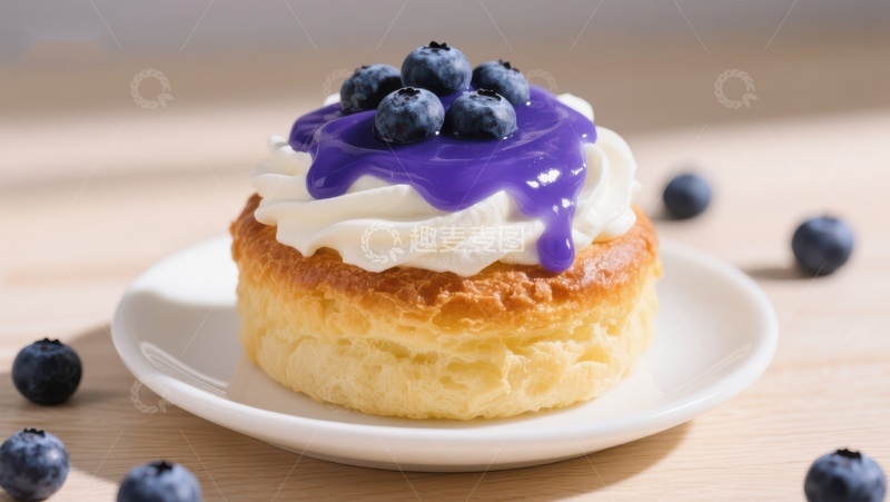 高清大图下载【趣麦麦图】蓝莓奶油泡芙