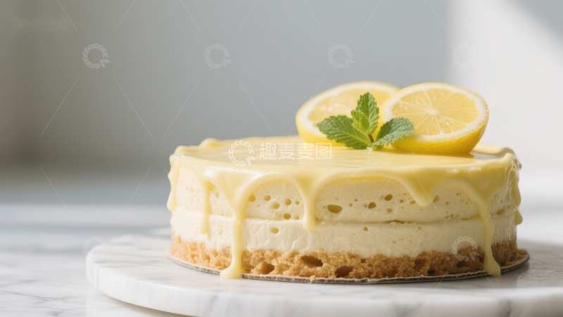 高清大图下载【趣麦麦图】柠檬芝士蛋糕，清新美味