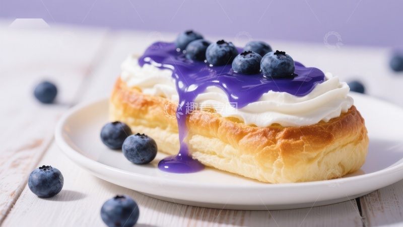 高清大图下载【趣麦麦图】蓝莓奶油泡芙