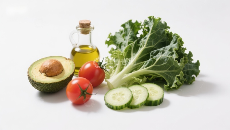 高清大图下载【趣麦麦图】新鲜蔬菜与橄榄油摆拍