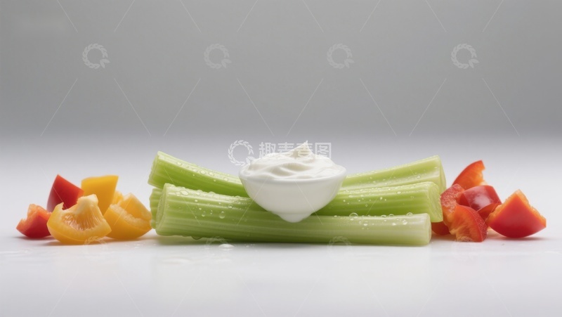 高清大图下载【趣麦麦图】蔬菜条配酸奶油蘸酱