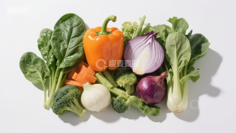高清大图下载【趣麦麦图】新鲜蔬菜组合展示