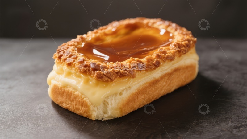 高清大图下载【趣麦麦图】焦糖奶油面包特写