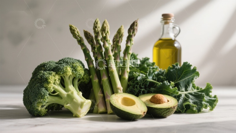 高清大图下载【趣麦麦图】新鲜蔬菜与橄榄油静物