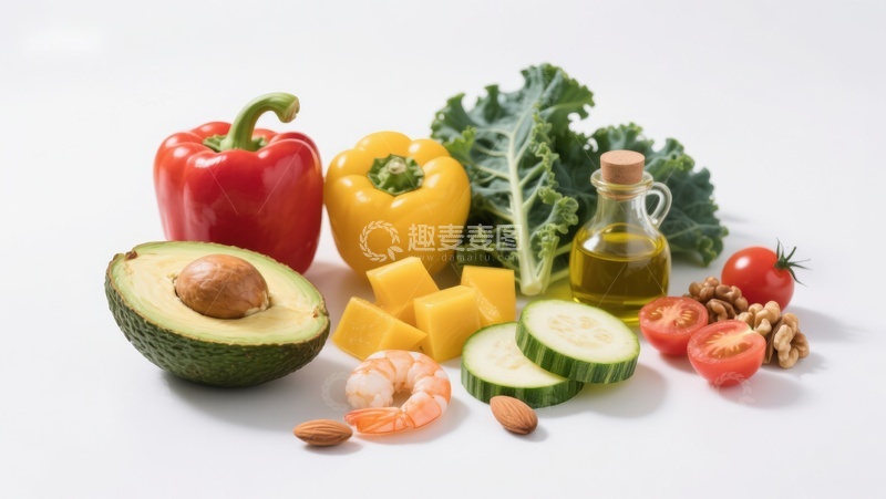 高清大图下载【趣麦麦图】新鲜蔬果与海鲜食材组合