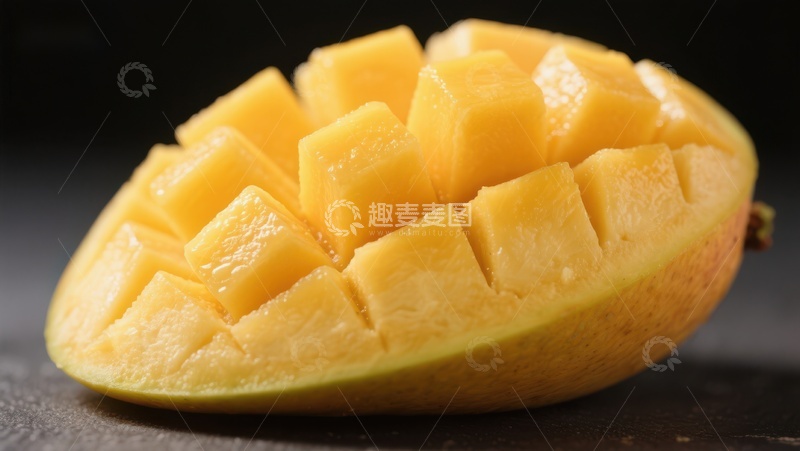 高清大图下载【趣麦麦图】切块芒果的特写展示