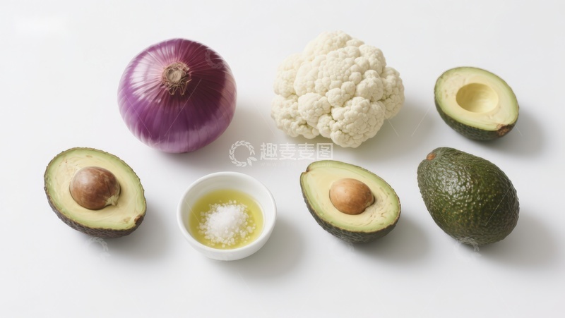 高清大图下载【趣麦麦图】新鲜蔬菜与鳄梨食材展示