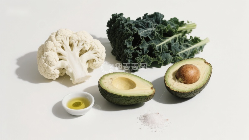 高清大图下载【趣麦麦图】新鲜蔬菜与牛油果食材展示