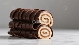 巧克力包裹的奶油蛋糕卷