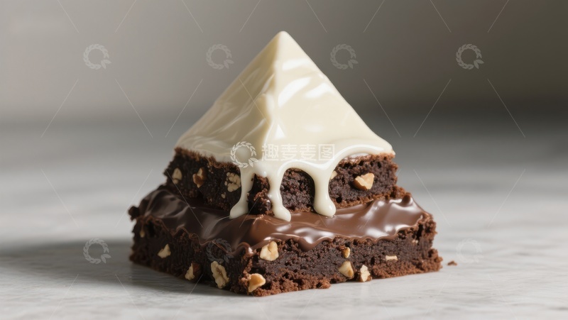 高清大图下载【趣麦麦图】巧克力布朗尼叠塔