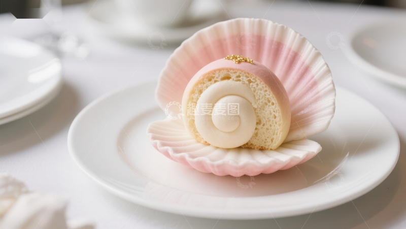 高清大图下载【趣麦麦图】精致贝壳造型甜点