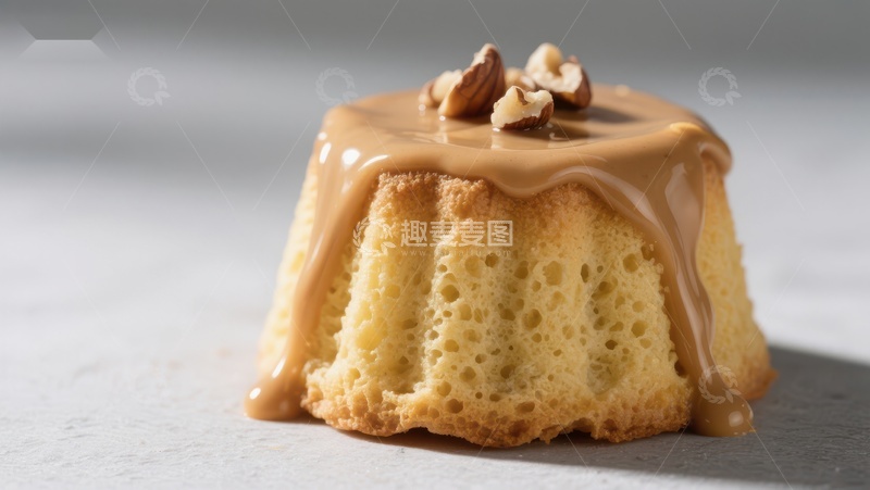 高清大图下载【趣麦麦图】焦糖坚果小蛋糕