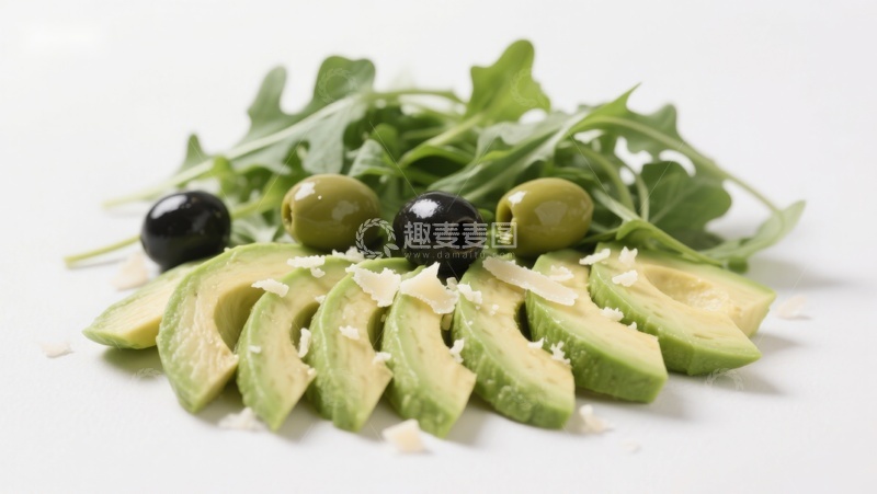 高清大图下载【趣麦麦图】牛油果橄榄芝麻菜沙拉