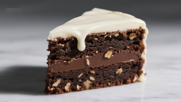 巧克力核桃蛋糕切片