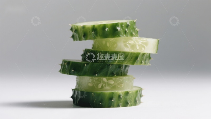 高清大图下载【趣麦麦图】堆叠的黄瓜片