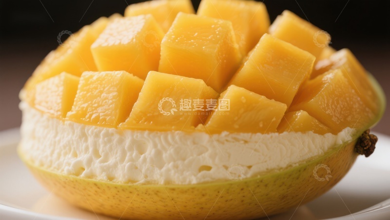 高清大图下载【趣麦麦图】芒果冰淇淋创意甜品